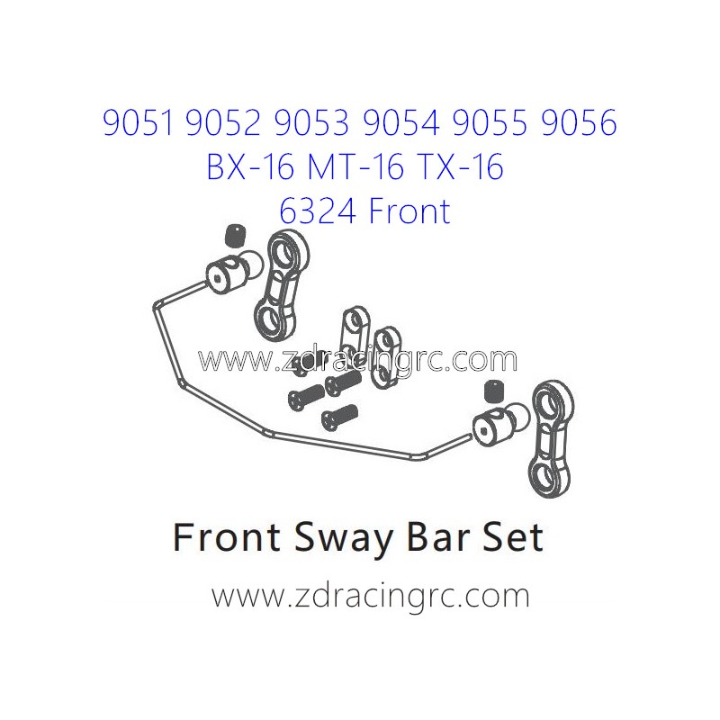 ZD RACING 9051 9052 9053 Parts 6324 Upgrade Front Sway Bar Set
