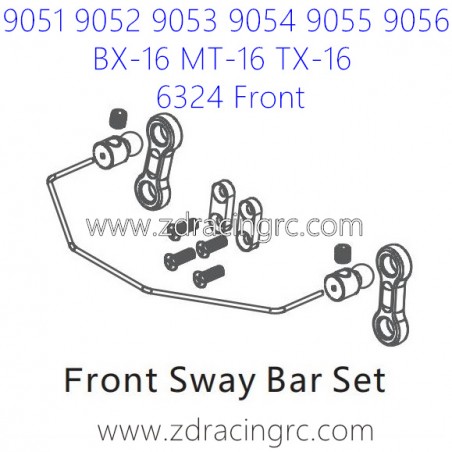 ZD RACING 9051 9052 9053 Parts 6324 Upgrade Front Sway Bar Set