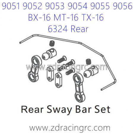 ZD RACING 9051 9052 9053 Parts 6325 Upgrade Rear Sway Bar Set
