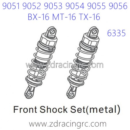 ZD RACING 9051 9052 9053 Parts 6335 Upgrade Front Shock Set Metal