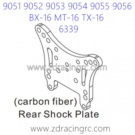 ZD RACING 9051 9052 9053 Parts 6339 Upgrade Rear Shock Pate Carbon Fiber