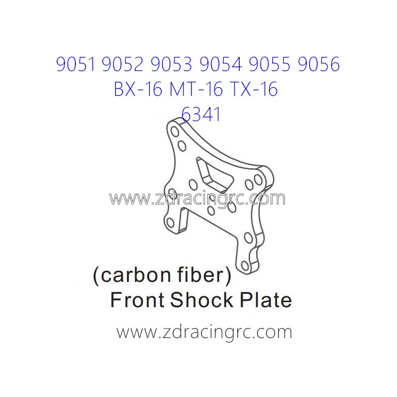 ZD RACING 9051 9052 9053 Parts 6341 Front Shock Plate Carbon Fiber