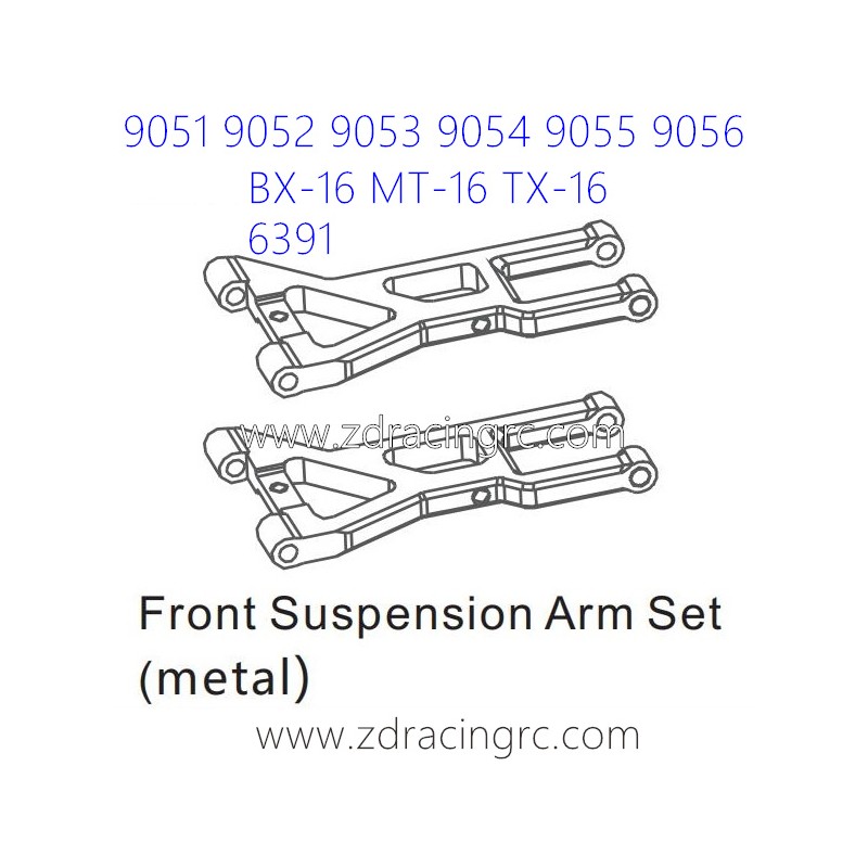 ZD RACING 9051 9052 9053 Parts 6391 Upgrade Front Suspension Arm Set Metal