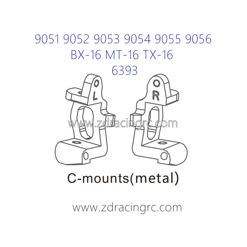 ZD RACING 9051 9052 9053 Upgrade Parts 6393 C-mounts Metal