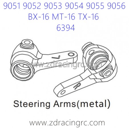 ZD RACING 9051 Upgrade Parts 6394 Steering Arms Metal