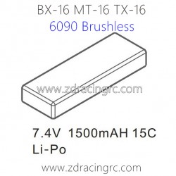 ZD RACING BX-16 MT-16 TX-16 9051 Upgrade Parts 6090 7.4V 1500mAh 15C Li-Po Battery