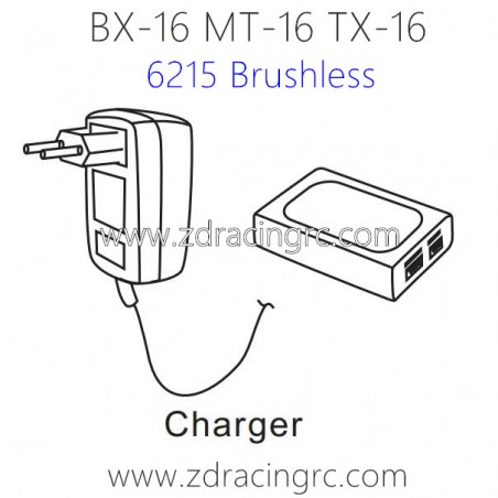 ZD RACING BX-16 MT-16 TX-16 9051 Parts 6215 Charger For Brushless