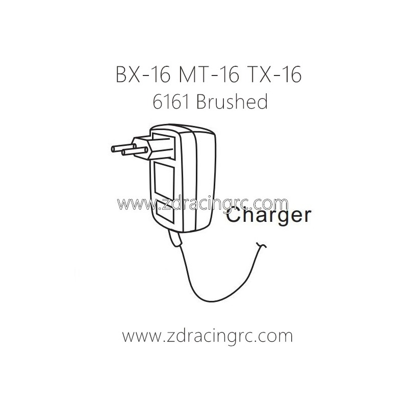 ZD RACING Raptors BX-16 MT-16 TX-16 9051 Parts 6161 Charger For Brushed