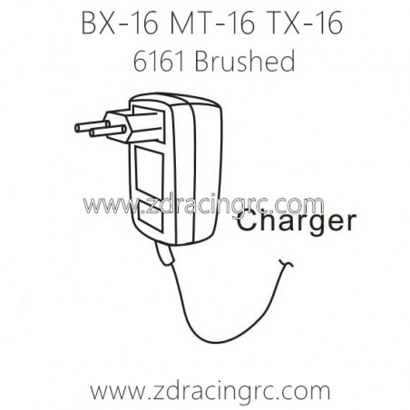 ZD RACING Raptors BX-16 MT-16 TX-16 9051 Parts 6161 Charger For Brushed