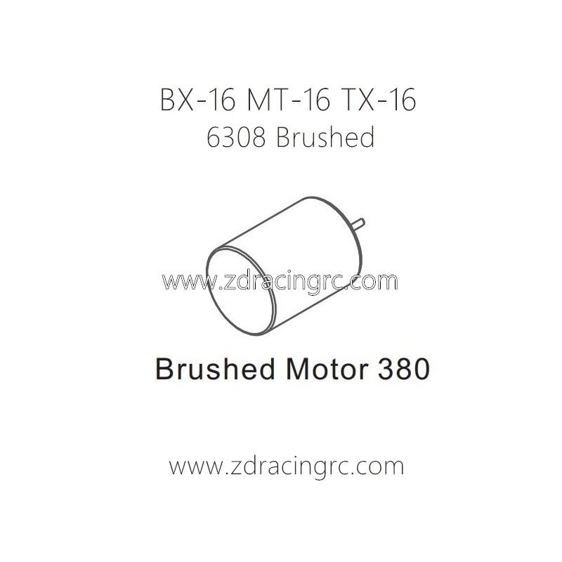 ZD RACING Raptors BX-16 MT-16 TX-16 9051 Parts 6308 Brushed Motor 380
