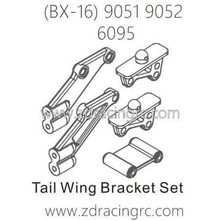 ZD RACING Raptors BX-16 9051 9052 Parts 6095 Tail Wing Bracket Set