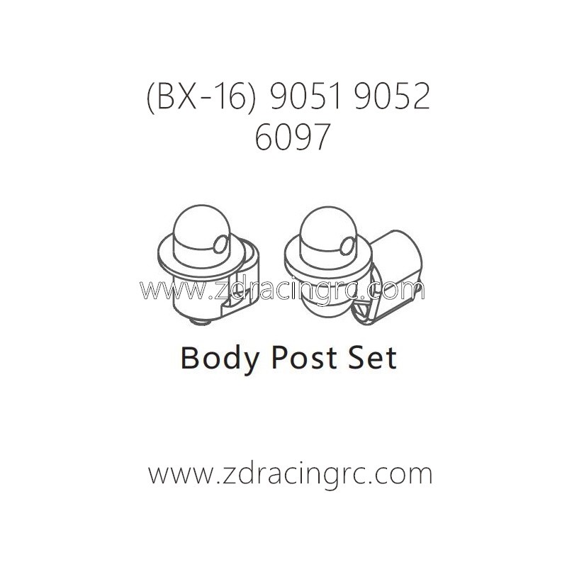 ZD RACING Raptors BX-16 9051 9052 Parts 6097 Body Post Set