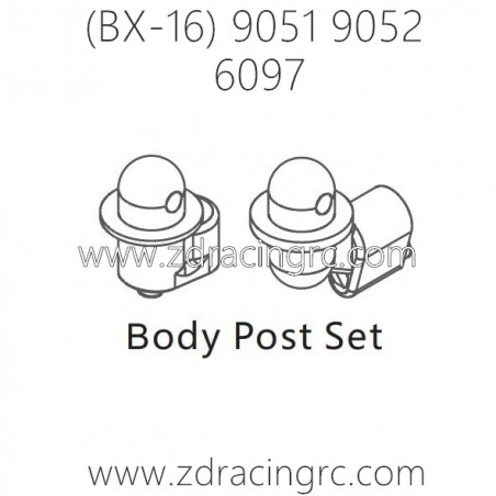 ZD RACING Raptors BX-16 9051 9052 Parts 6097 Body Post Set