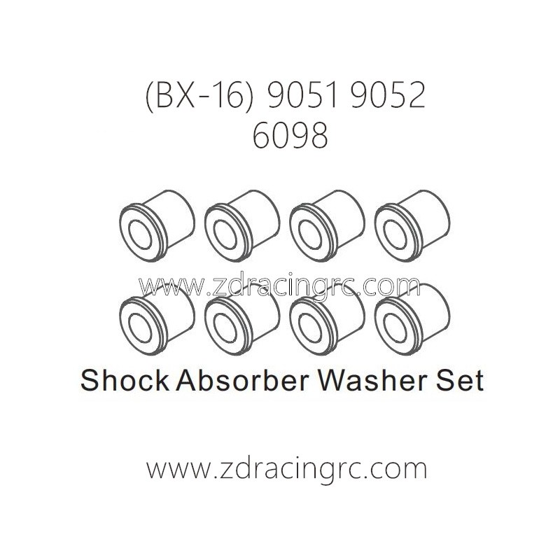 ZD RACING Raptors BX-16 9051 9052 Parts 6098 Shock Absorber Washer Set