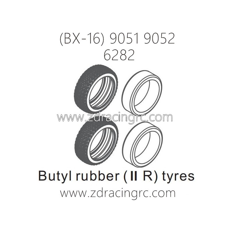 ZD RACING Raptors BX-16 9051 9052 Parts 6282 Upgrade Rubber II R Tires