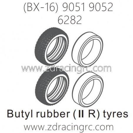 ZD RACING Raptors BX-16 9051 9052 Parts 6282 Upgrade Rubber II R Tires