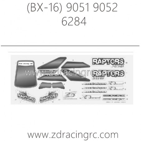 ZD RACING Raptors BX-16 9051 9052 Parts 6284 6285 Body Paper Yellow ZD RACING Raptors BX-16 9051 9052 Parts 6284 6285 Body Paper Yellow