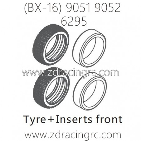 ZD RACING Raptors BX-16 9051 9052 Parts 6295 Tire and Insert Front