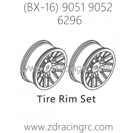 ZD RACING Raptors BX-16 9051 9052 Parts 6296 Tire Rim Set ZD RACING Raptors BX-16 9051 9052 Parts 6296 Tire Rim Set