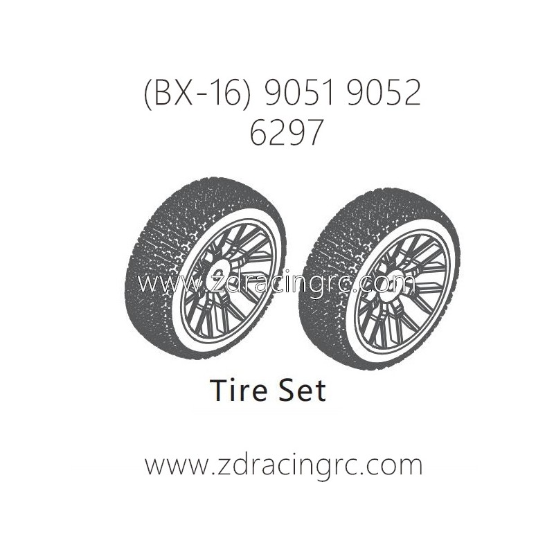 ZD RACING Raptors BX-16 9051 9052 Parts 6297 Tire Set