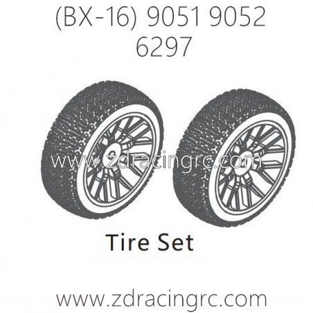 ZD RACING Raptors BX-16 9051 9052 Parts 6297 Tire Set ZD RACING Raptors BX-16 9051 9052 Parts 6297 Tire Set