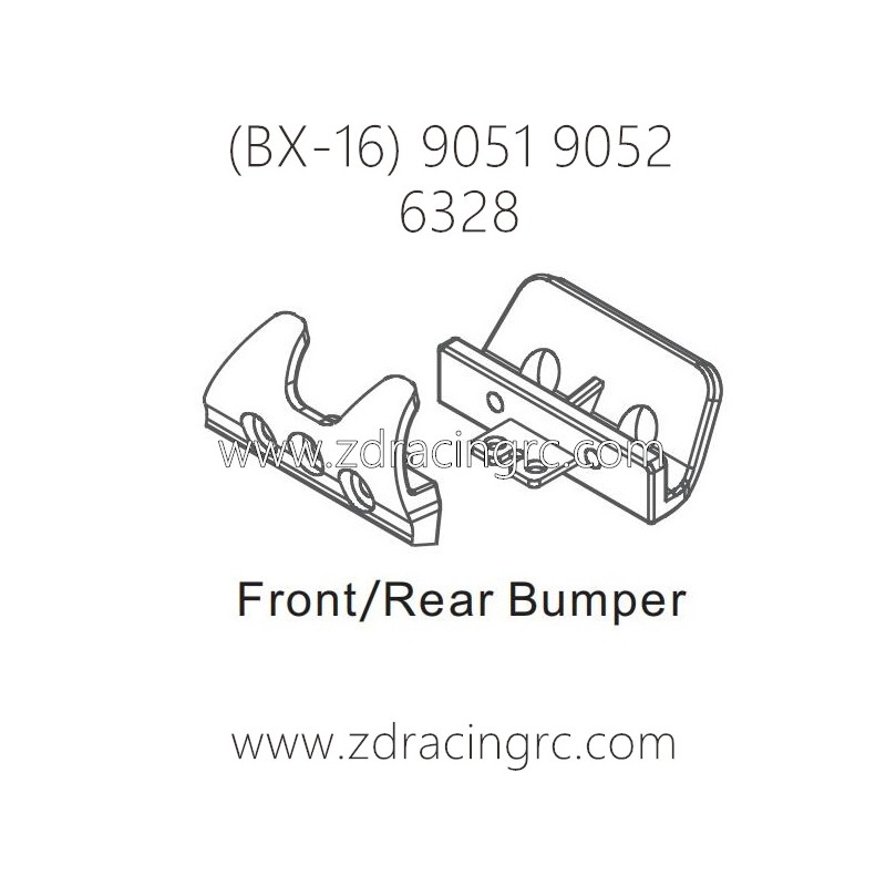 ZD RACING Raptors BX-16 9051 9052 Parts 6328 Front Rear Bumper