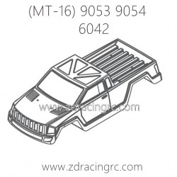 ZD RACING Raptors MT-16 9053 9054 Parts 6042 Body Transparent PVC