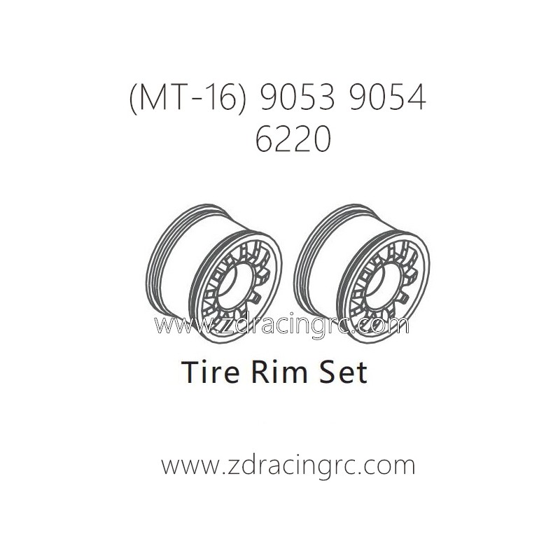 ZD RACING Raptors MT-16 9053 9054 Parts 6220 Tire Rim Set