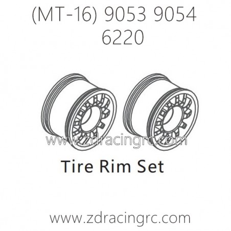 ZD RACING Raptors MT-16 9053 9054 Parts 6220 Tire Rim Set