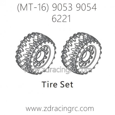 ZD RACING Raptors MT-16 9053 9054 Parts 6221 Tire Assembly