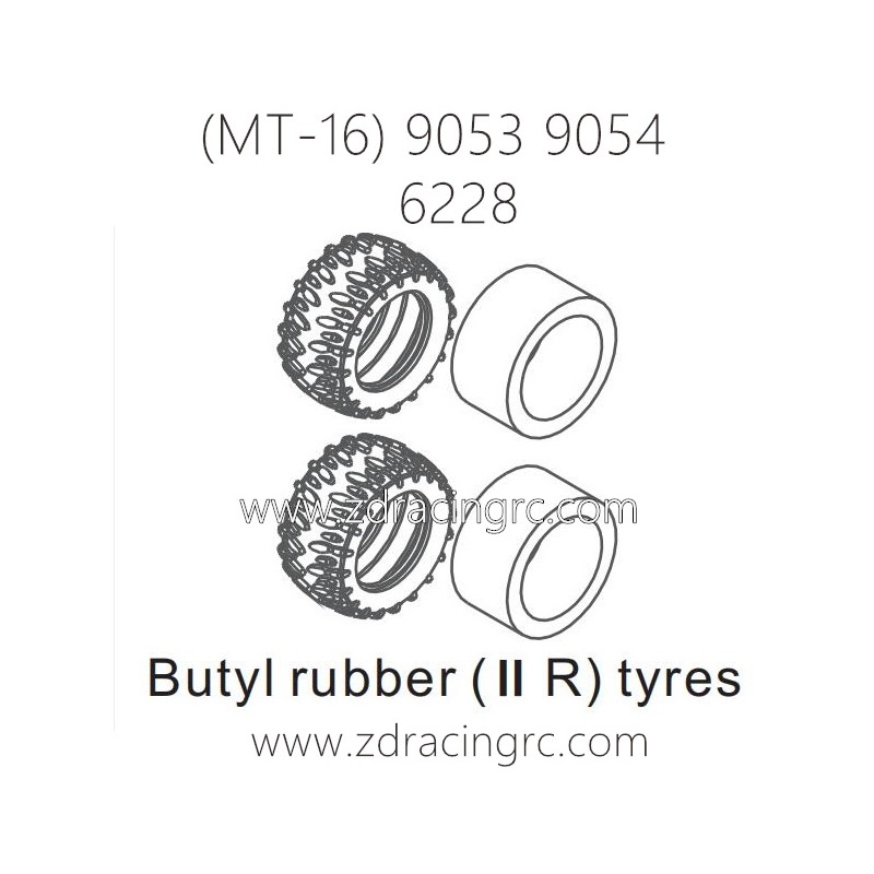 ZD RACING Raptors MT-16 9053 9054 Parts 6228 Upgrade BuytyI Rubber II R Tires