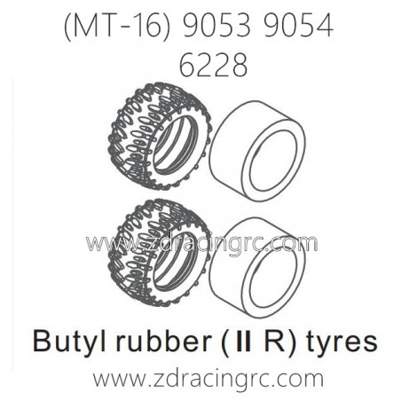 ZD RACING Raptors MT-16 9053 9054 Parts 6228 Upgrade BuytyI Rubber II R Tires