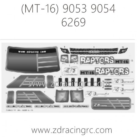ZD RACING Raptors MT-16 Parts 6269 Body Arm Green ZD RACING Raptors MT-16 Parts 6269 Body Arm Green