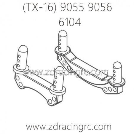 ZD RACING Raptors TX-16 9055 9056 Parts 6104 Body Post set