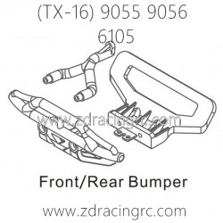 ZD RACING Raptors TX-16 9055 9056 Parts 6105 Front Rear Bumper
