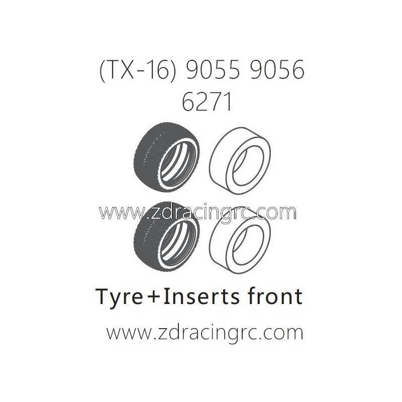ZD RACING Raptors TX-16 9055 9056 Parts 6271 Tire Inserts Front