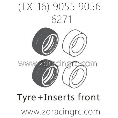ZD RACING Raptors TX-16 9055 9056 Parts 6271 Tire Inserts Front