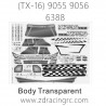 ZD RACING Raptors TX-16 9055 9056 Parts 6388 Body Transparent PVC