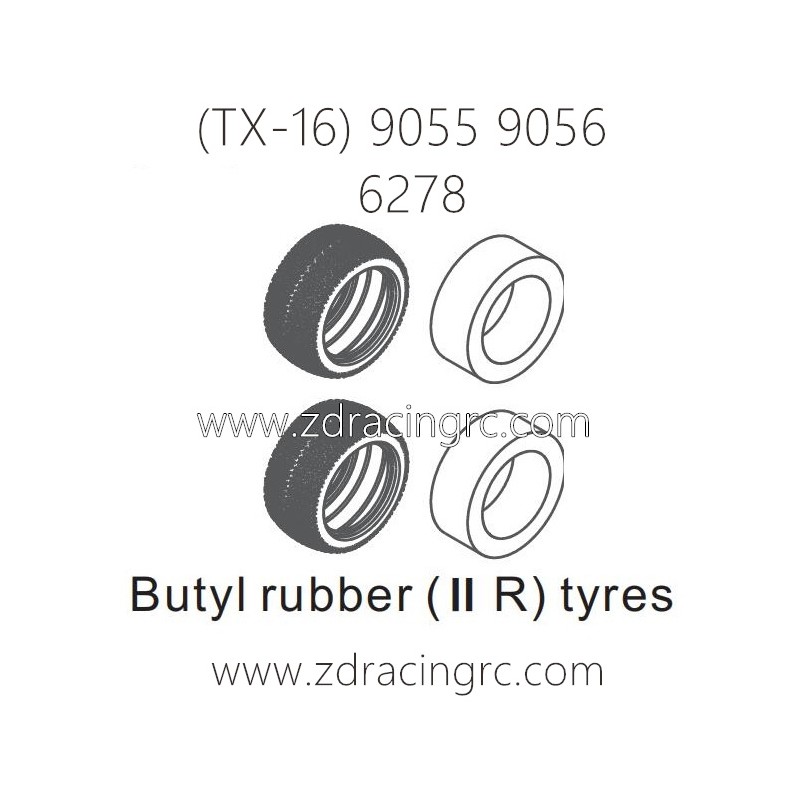 ZD RACING Raptors TX-16 9055 9056 Parts 6278 Upgrade Butyi rubber II R Tires