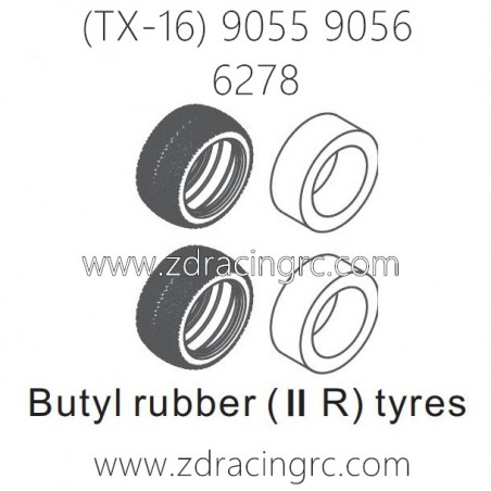ZD RACING Raptors TX-16 9055 9056 Parts 6278 Upgrade Butyi rubber II R Tires