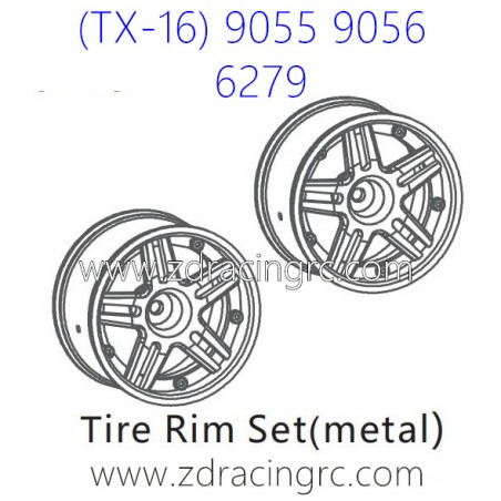 ZD RACING Raptors TX-16 9055 9056 Parts 6279 Upgrade Tire Rim Set Metal ZD RACING Raptors TX-16 9055 9056 Parts 6279 Upgrade Tire Rim Set Metal