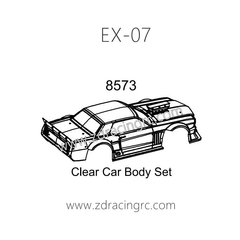 ZD RACING EX07 Parts 8573 Clear Car Body Set