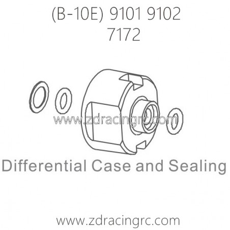 ZD RACING B-10E 9101 9102 Parts 7172 Differential Case and Sealing