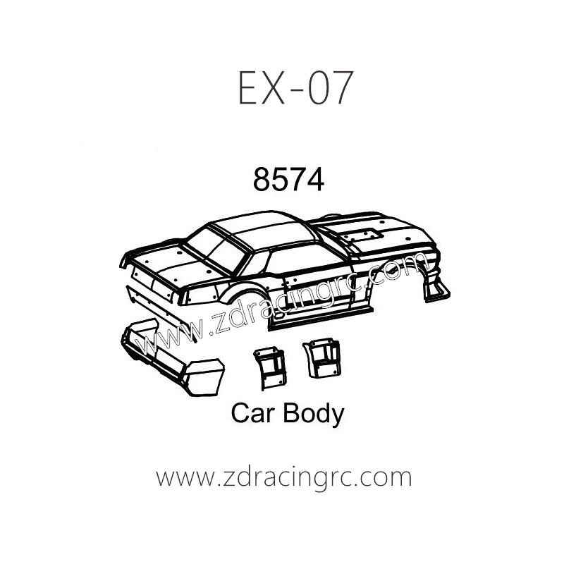 ZD RACING EX07 RC Car Parts 8574 Car Body