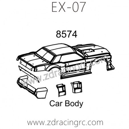 ZD RACING EX07 RC Car Parts 8574 Car Body