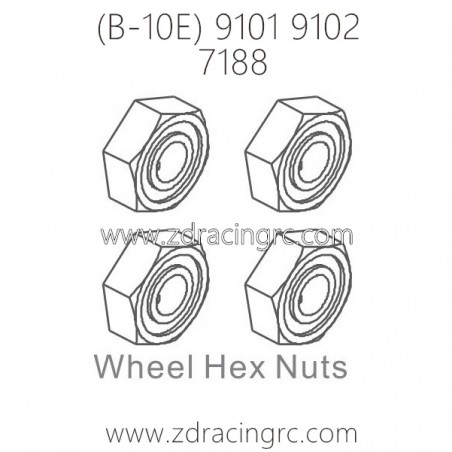 ZD RACING B-10E 9101 9102 RC Car Parts 7188 Wheel Hex Nuts