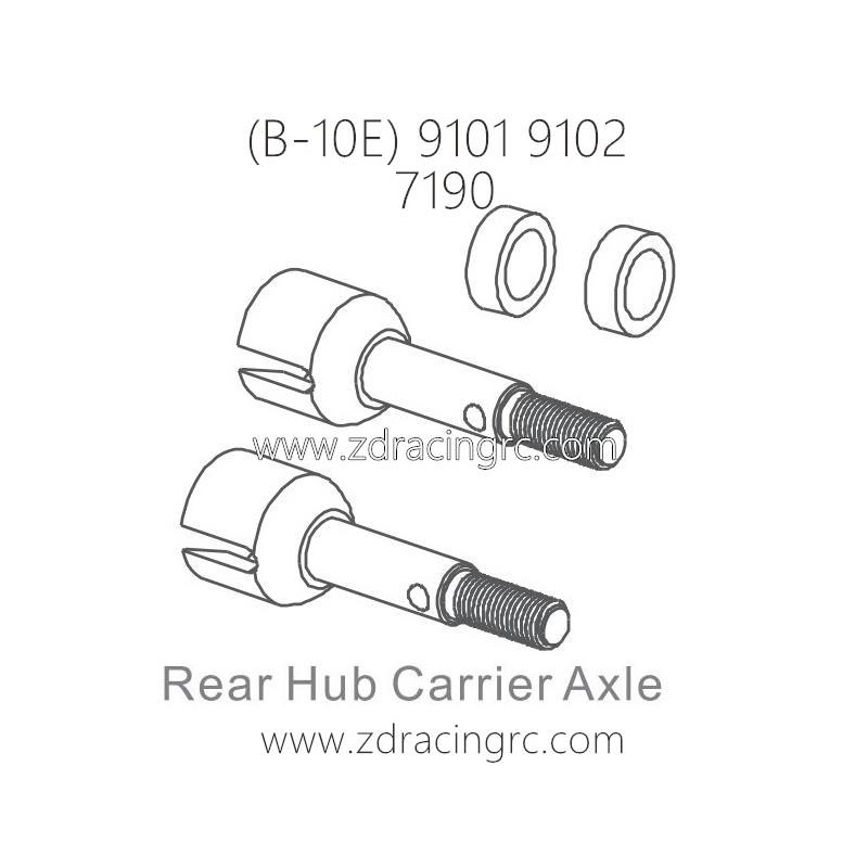 ZD RACING B-10E 9101 9102 RC Car Parts 7190 Rear Hub Carrier Axle