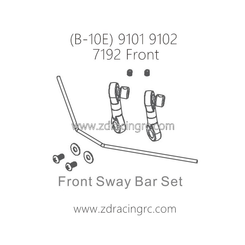 ZD RACING B-10E 9101 9102 RC Car Parts 7192 Front Sway Bar Set