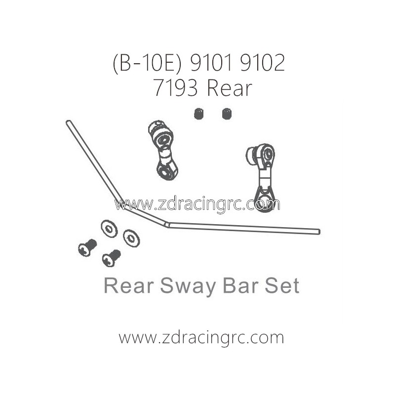 ZD RACING B-10E 9101 9102 RC Car Parts 7193 Rear Sway Bar Set