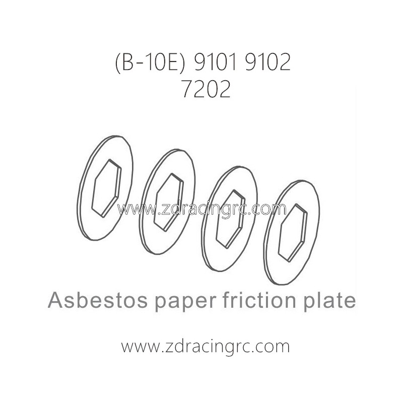 ZD RACING B-10E 9101 9102 RC Car Parts 7202 Gasket Paper Friction Plate
